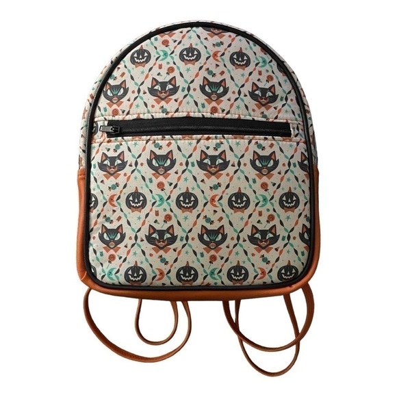 BACKPACK-CUSTOM MADE-BLACK CATS & PUMPKINS main image 4